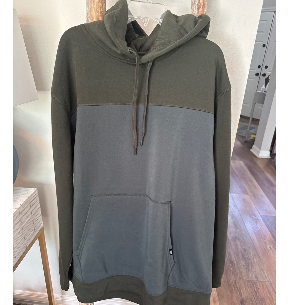 Leg3nd men's two-tone olive green ch pullover hoodie kangaroo pocket 2XL NWT